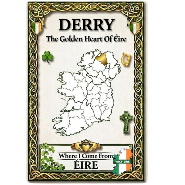 Derry Irish county tea towel